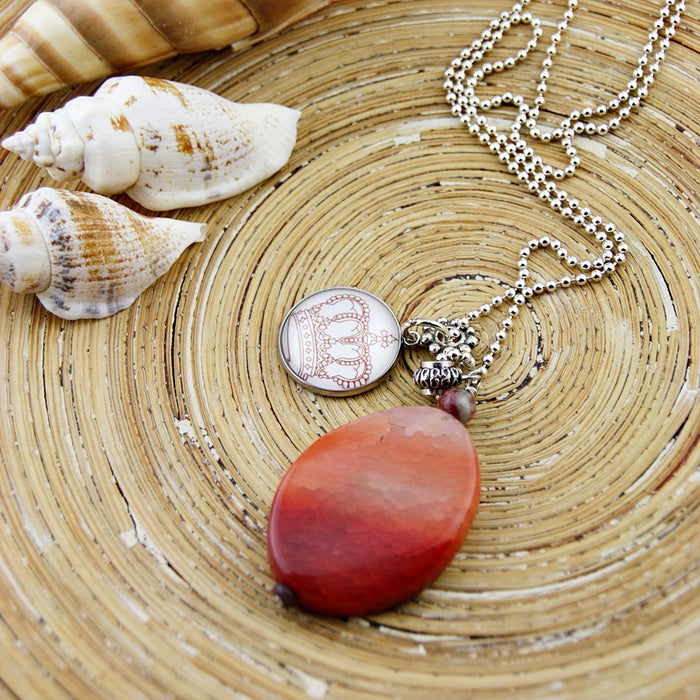Lange ketting Orange Red