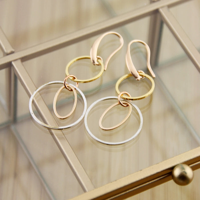 Oorbellen Tripple Double Oval Loops