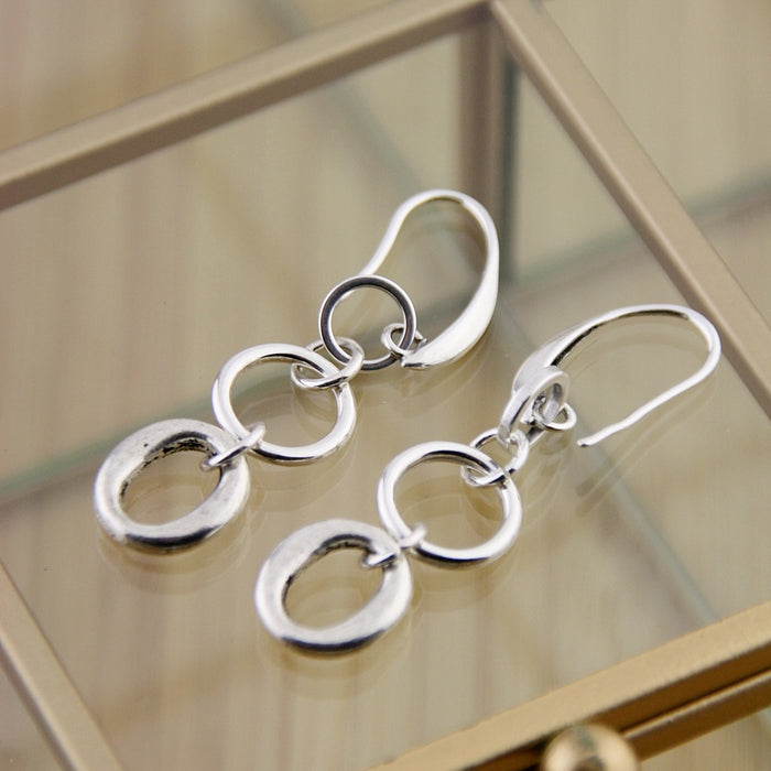 Oorbellen Double Full Loop Silver