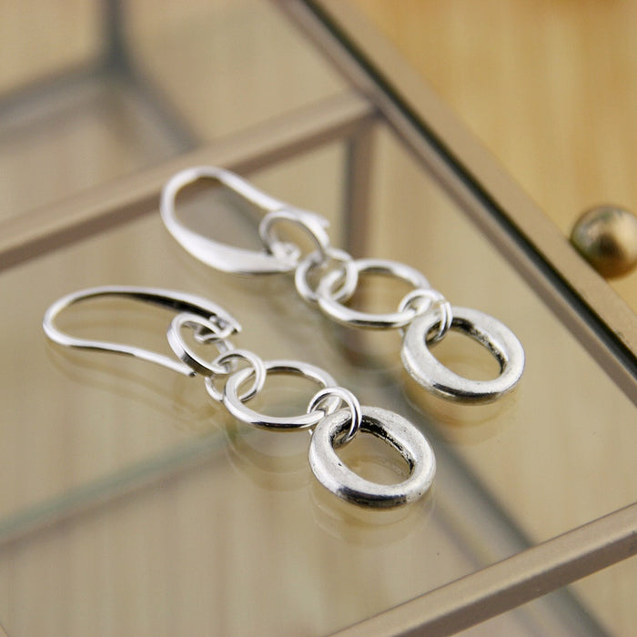 Oorbellen Double Full Loop Silver
