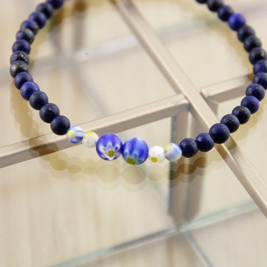 Armband BoHo Blauwe Bloem