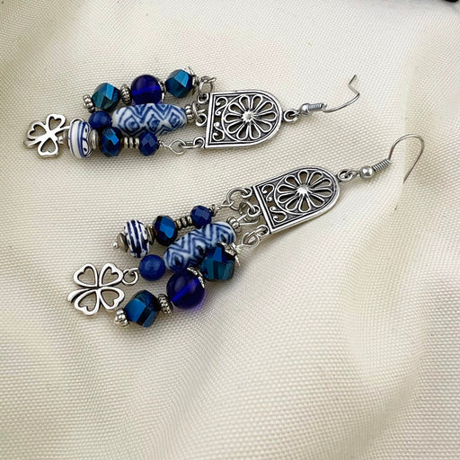 Oorbellen Delfts Blauw Bohemian