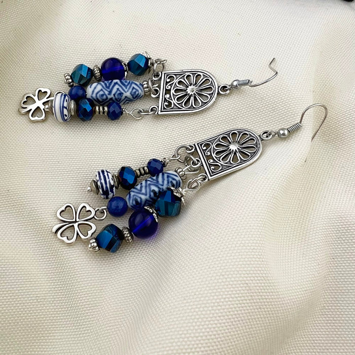Oorbellen Delfts Blauw Bohemian