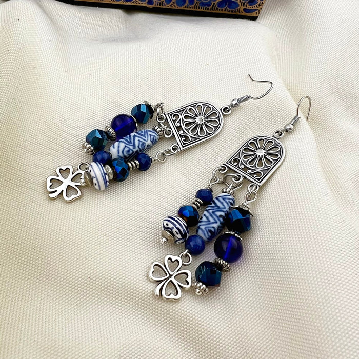 Oorbellen Delfts Blauw Bohemian