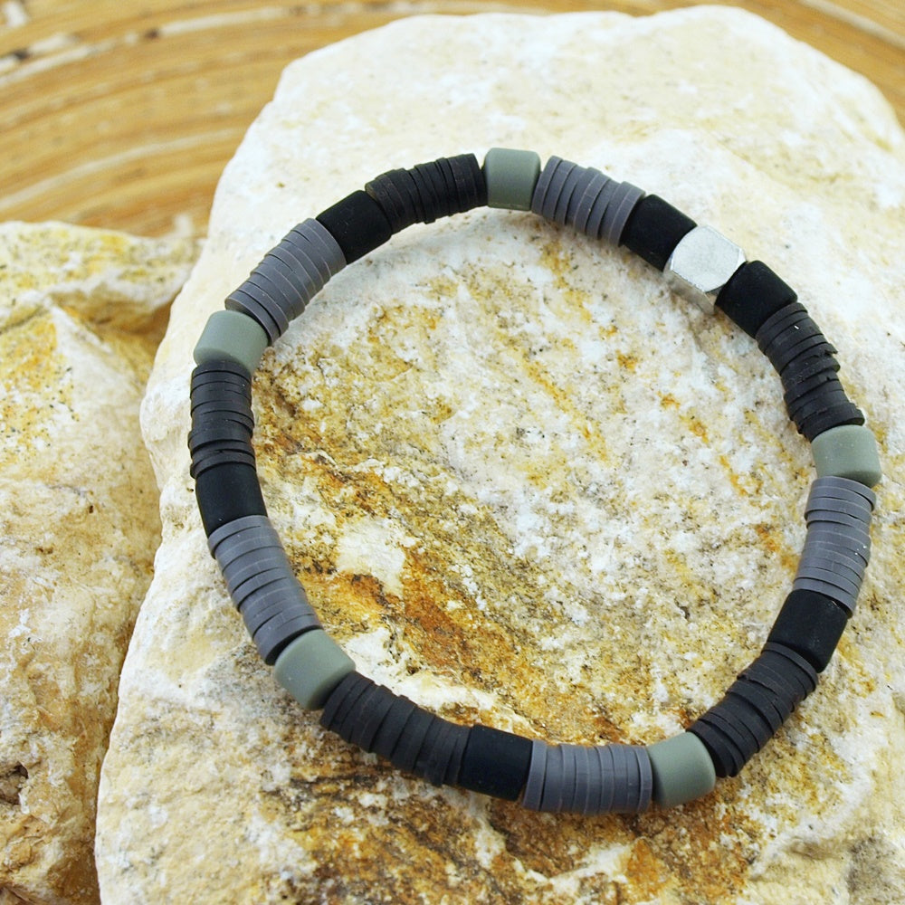 Surfer Armbanden Alejo bruin, groen & grijs
