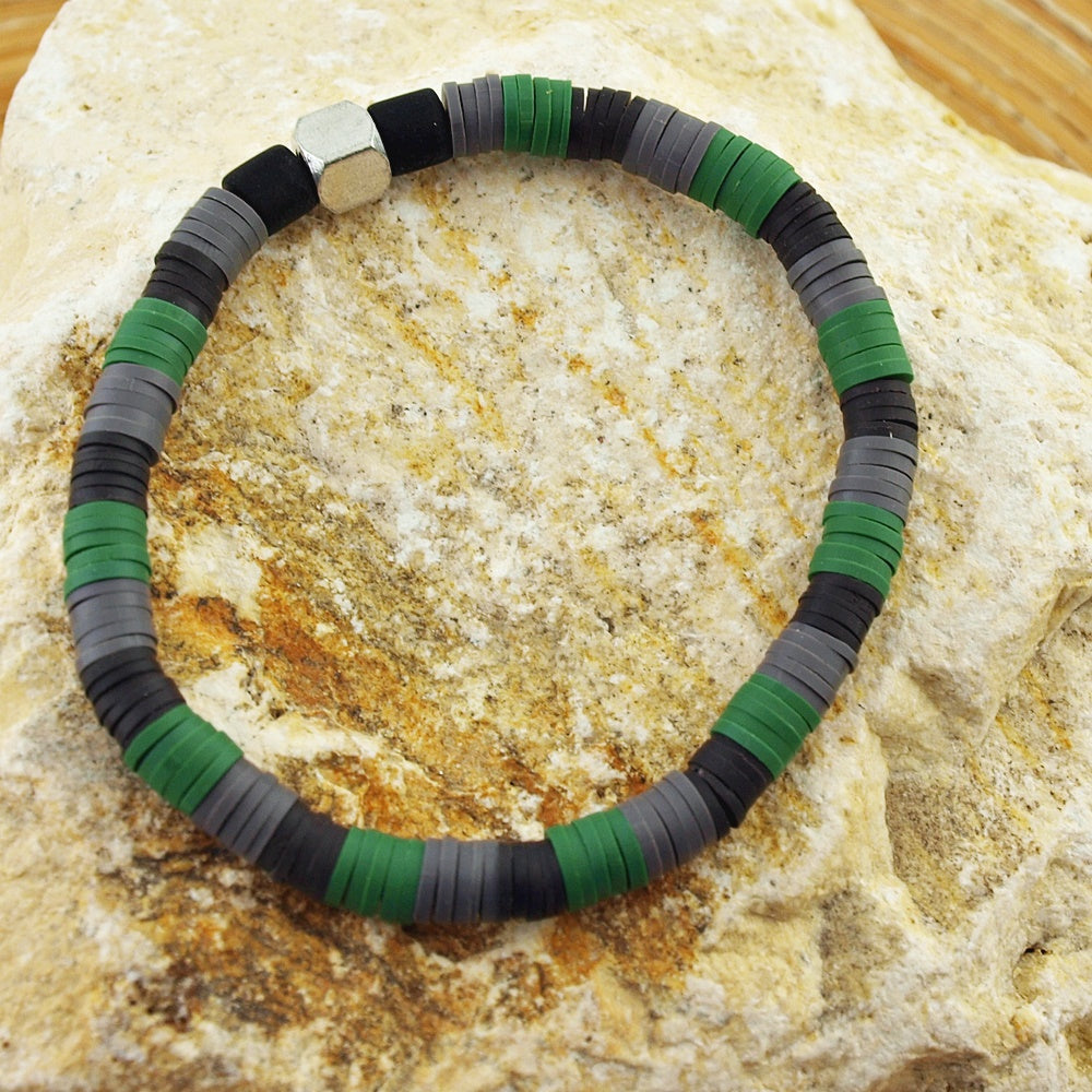 Surfer Armbanden Alejo bruin, groen & grijs