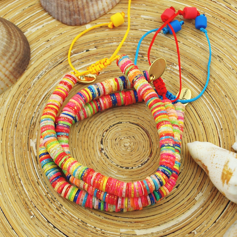 Armband Katsuki multicolor goud glitter