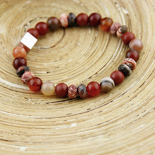 Natuursteenarmband Cubes Stone Fire