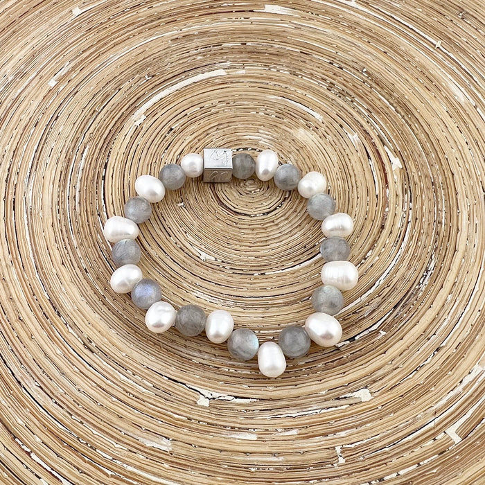 Natuursteenarmband Pearls & Gems Luna