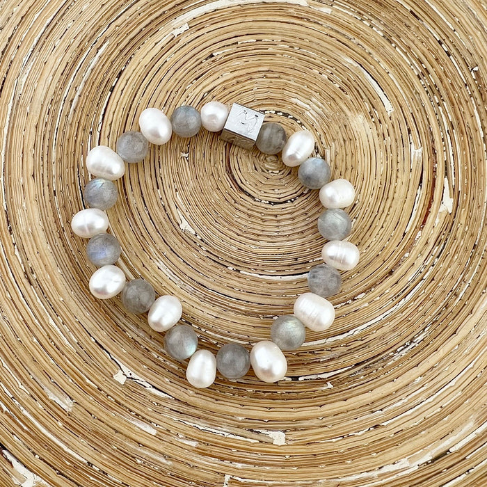 Natuursteenarmband Pearls & Gems Luna