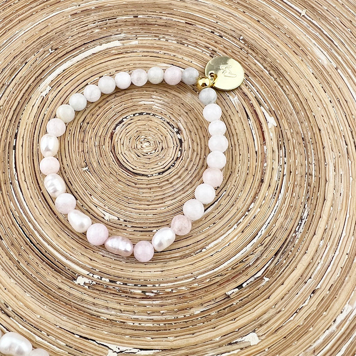 Natuursteenarmband Pearls & Gems Perla