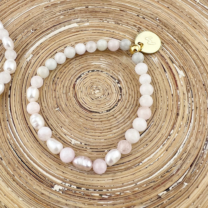 Natuursteenarmband Pearls & Gems Perla