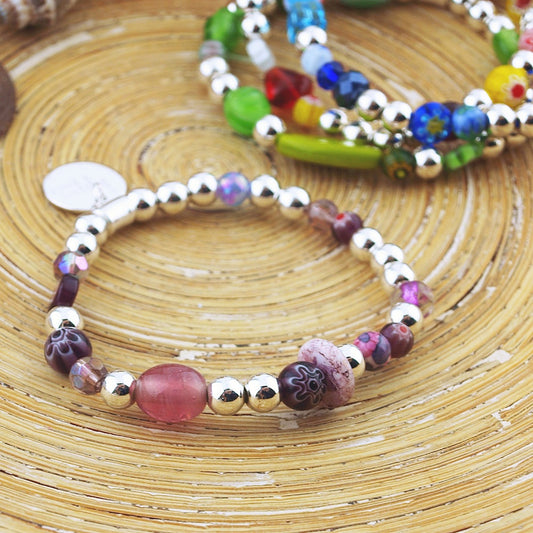 Armband BoHo Plata Colores