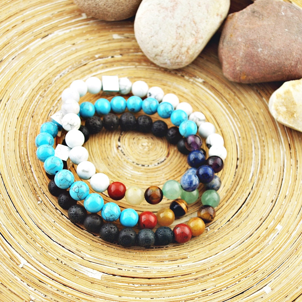 Chakra natuursteenarmband 8 mm