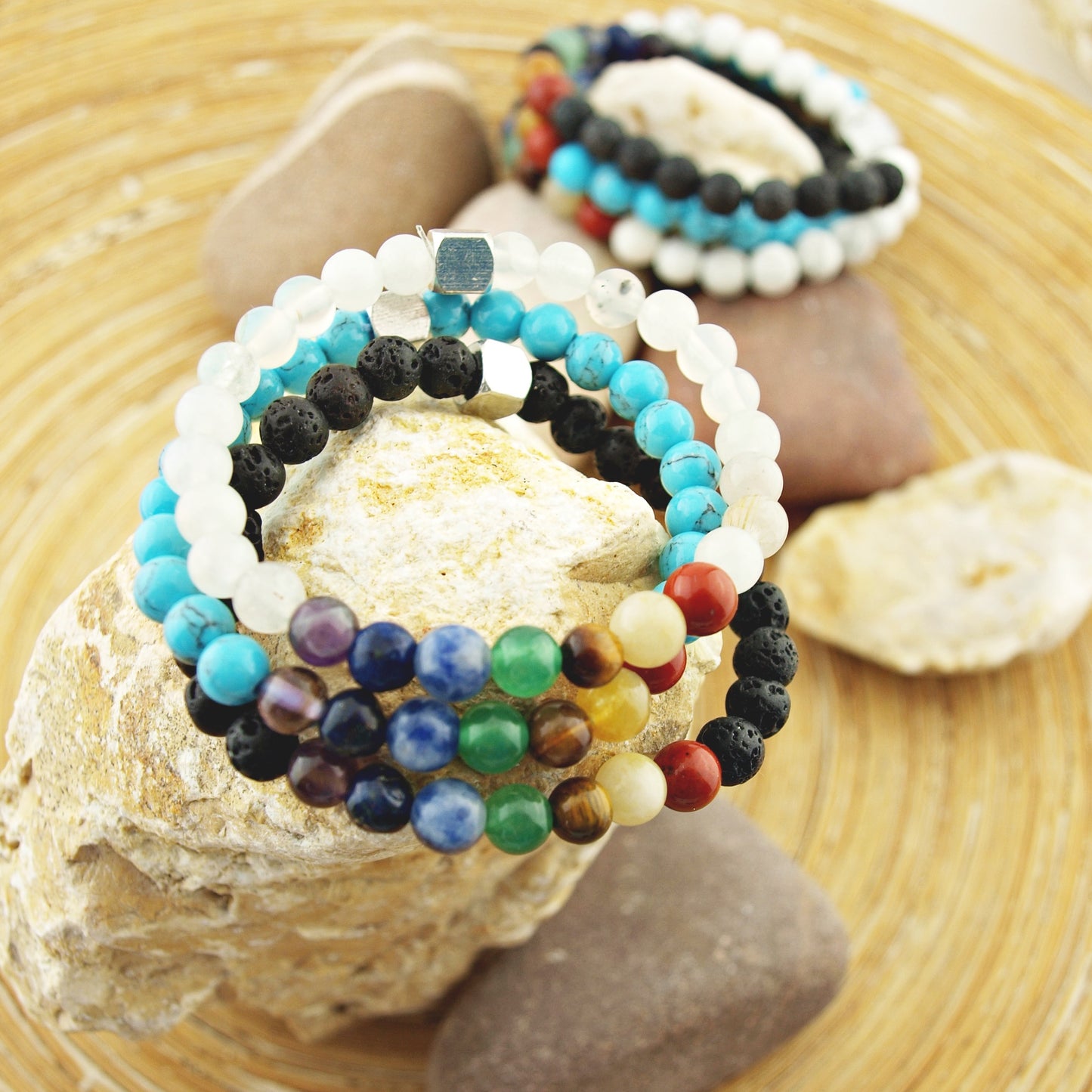 Chakra natuursteenarmband 6 mm