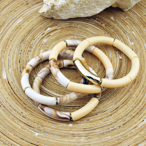 Armband Tube Beige Gold