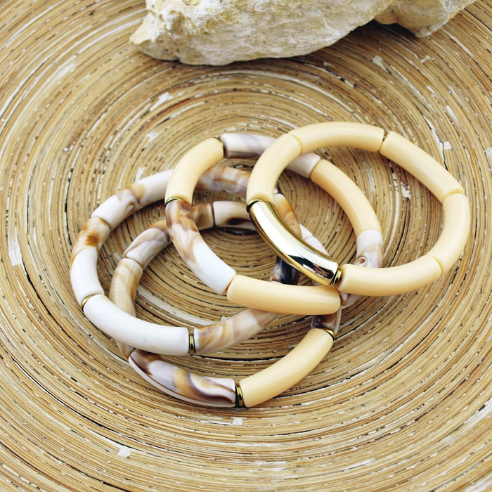Armband Tube Beige Gold