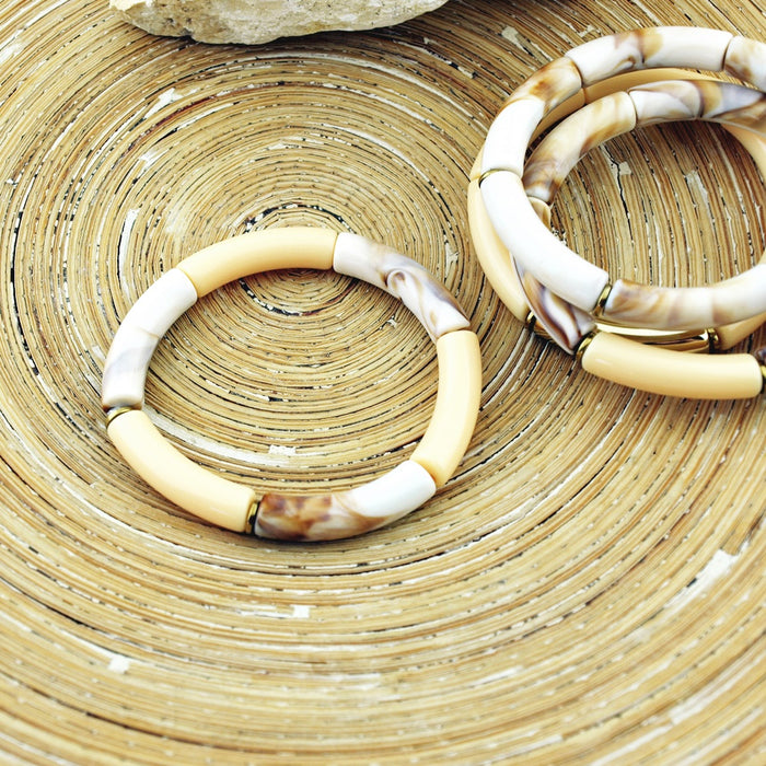 Armband Tube Beige Gold