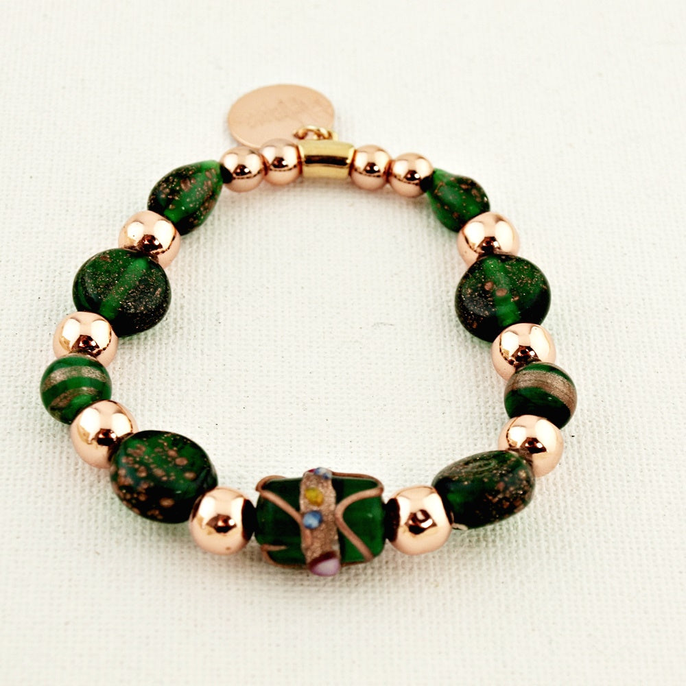 Armband Bohemien Mix koraal en rood