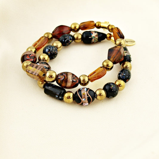 Armband Bohemien Mix bruin en zwart