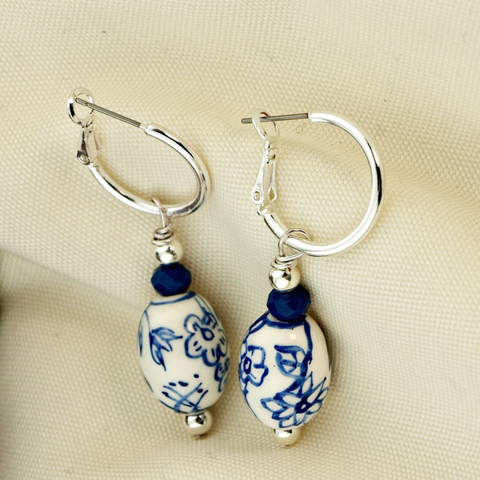 Oorbellen Delfs Blauw Flowers