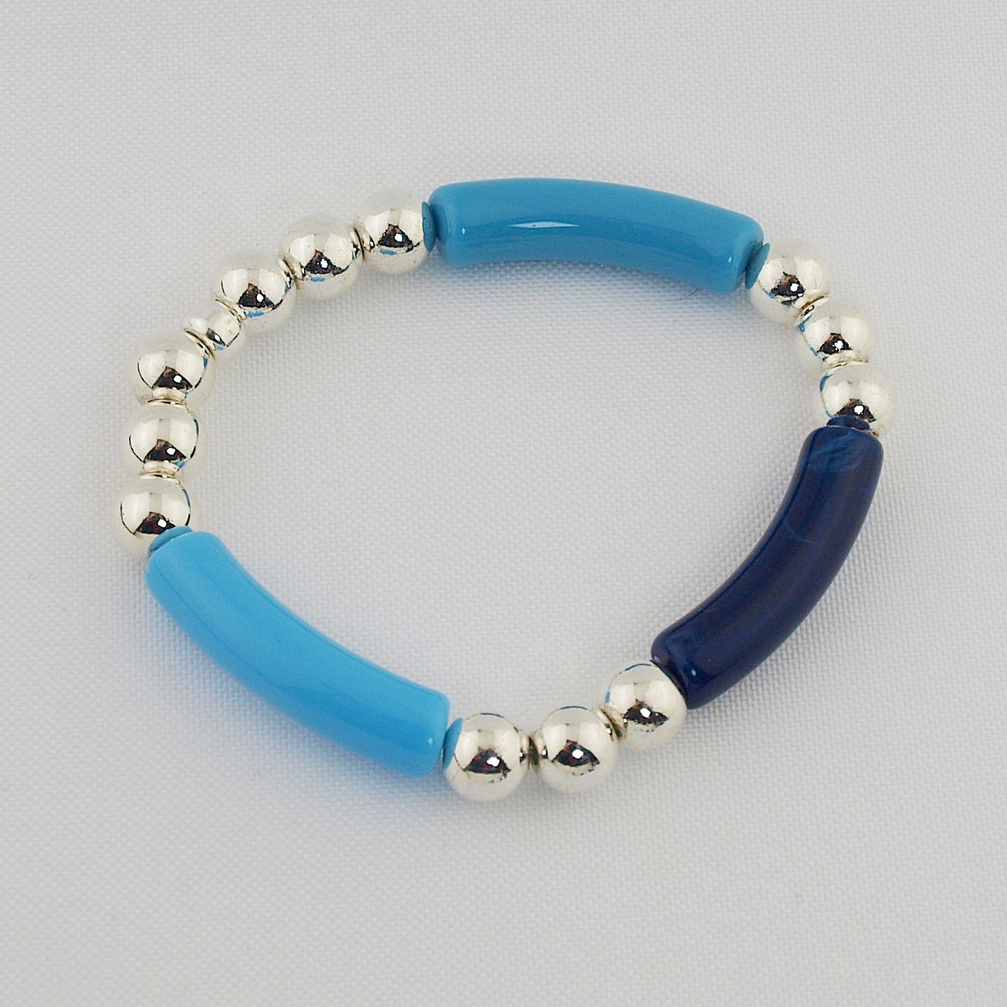 Spring set armbanden Blue Silver