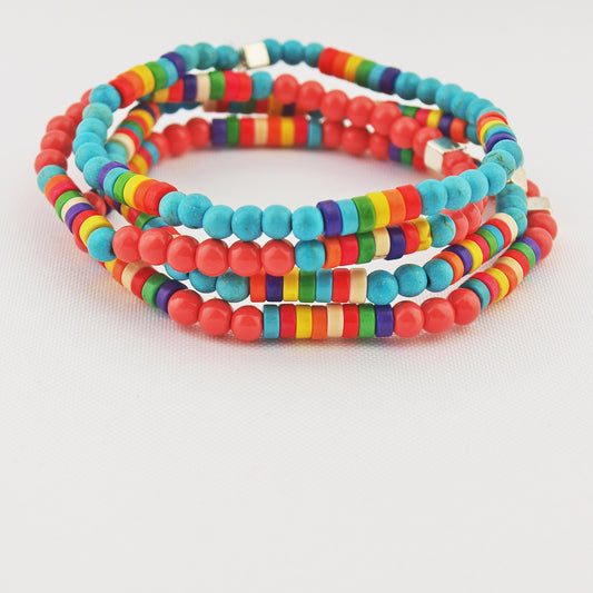 MultiColor natuursteenarmband 4 mm