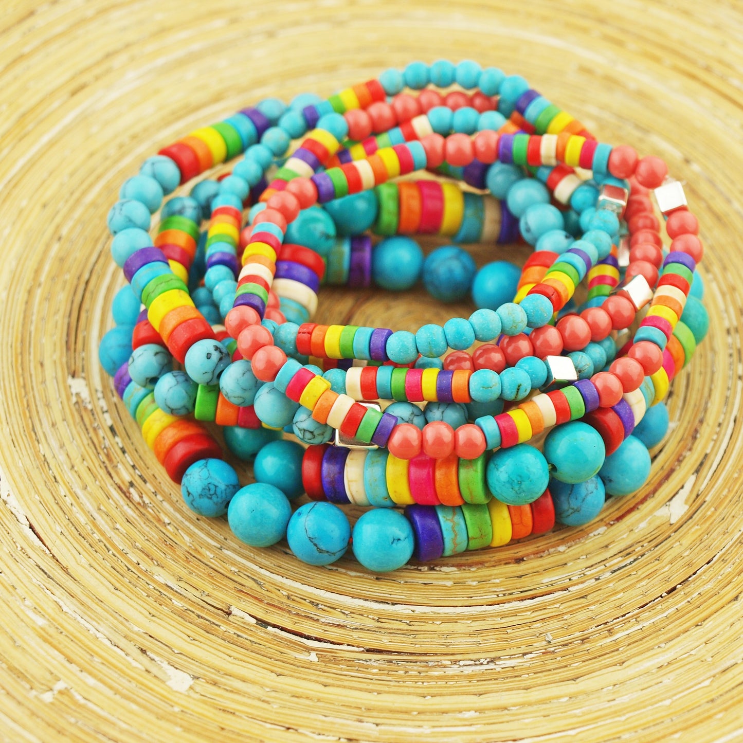 Rainbow natuursteenarmband 6 mm