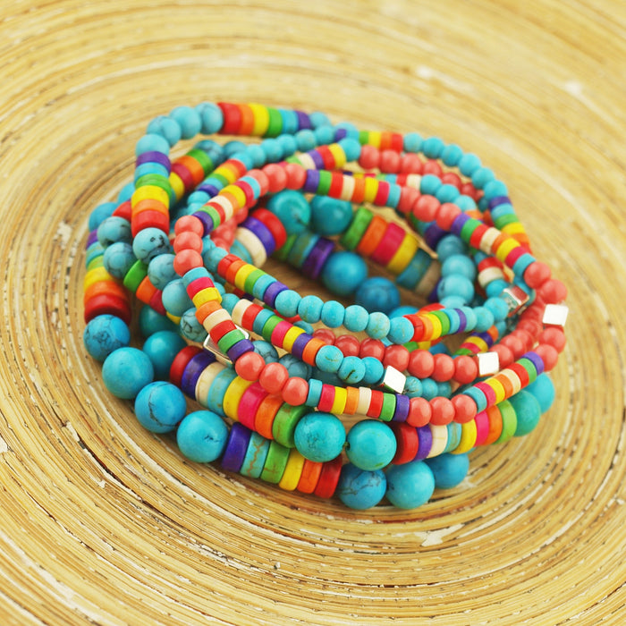 MultiColor natuursteenarmband 4 mm