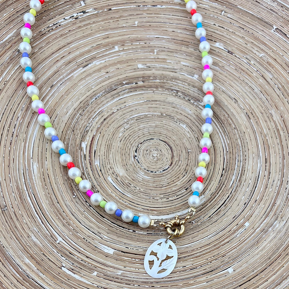 Ketting Pearls Color
