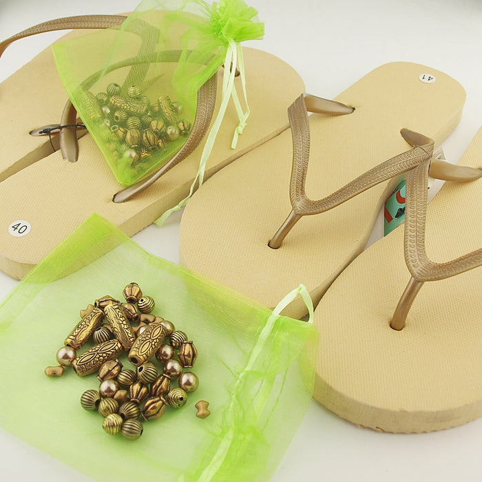 Teenslippers: Pearls & Gold
