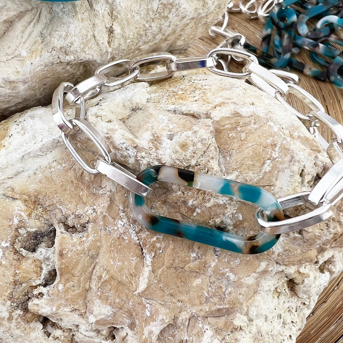 Schakel armband Resina Turquesa