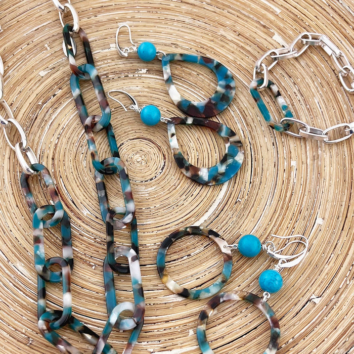 Schakel ketting Resina Turquesa
