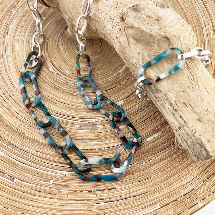 Schakel ketting Resina Turquesa