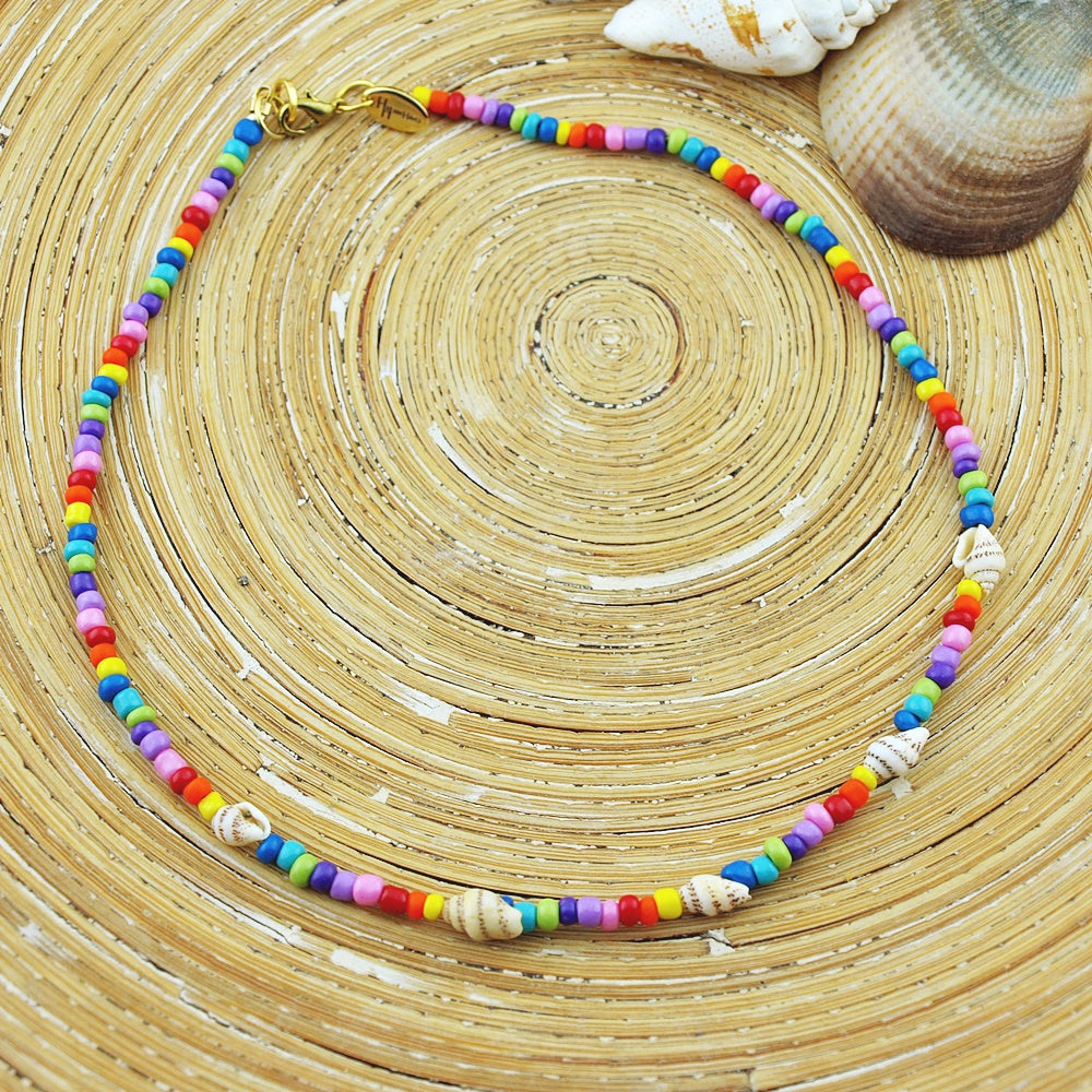 Korte ketting Rainbow Shell