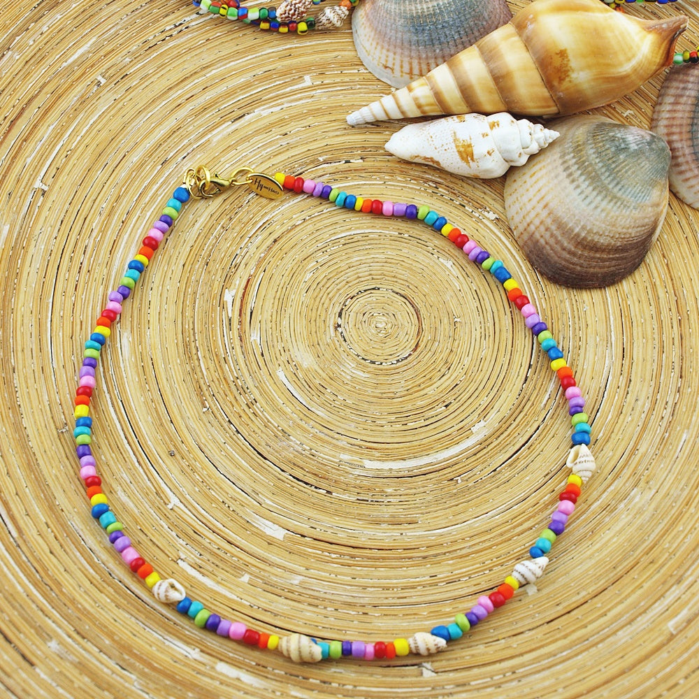 Korte ketting Rainbow Shell