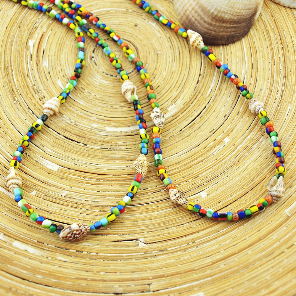 Korte ketting multi color Shell