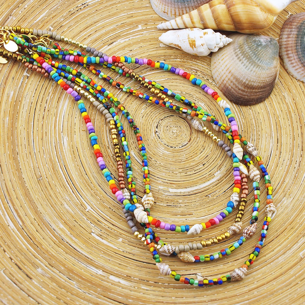 Korte ketting multi color Shell