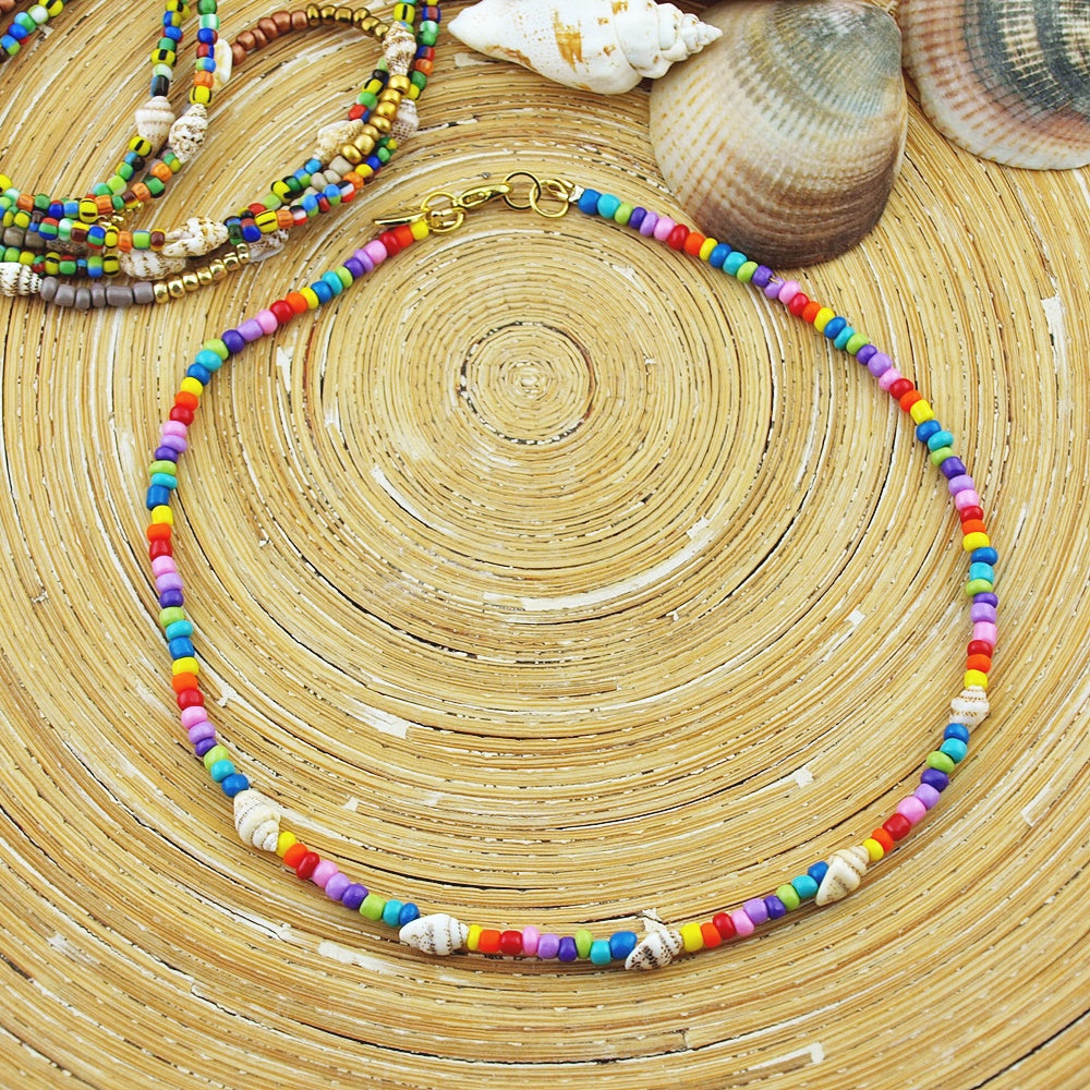 Korte ketting Rainbow Shell