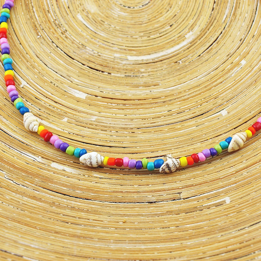 Korte ketting Rainbow Shell