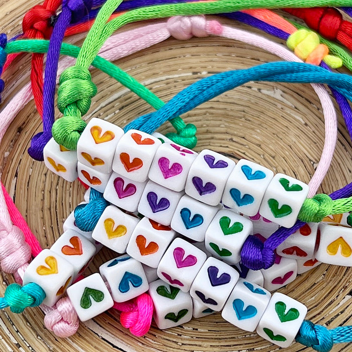 Armbandje Rainbow Hearts