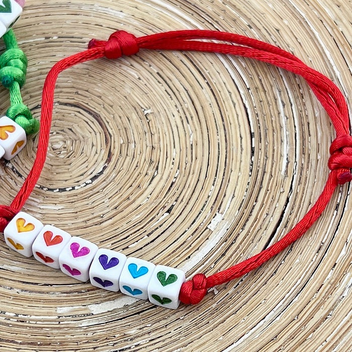 Armbandje Rainbow Hearts